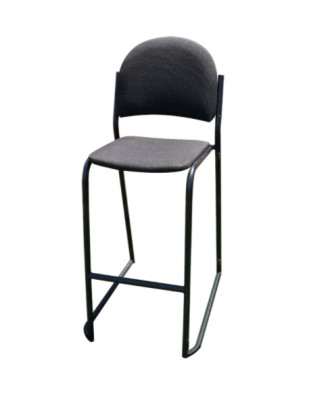 Gray Fabric Padded Bar Stool